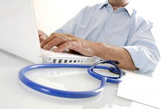 Doctor at computer