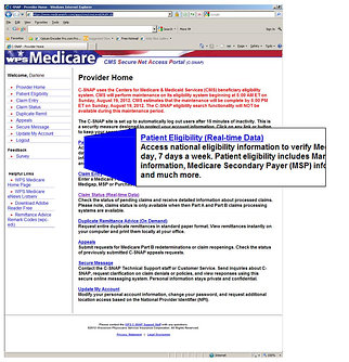 Check Patient Eligibility on C-Snap for Annual Wellness Visits G0402, G0438, G0439