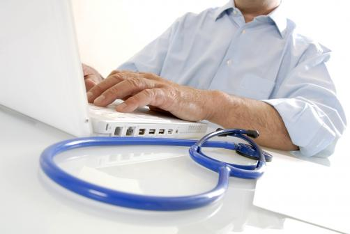 Doctor at computer